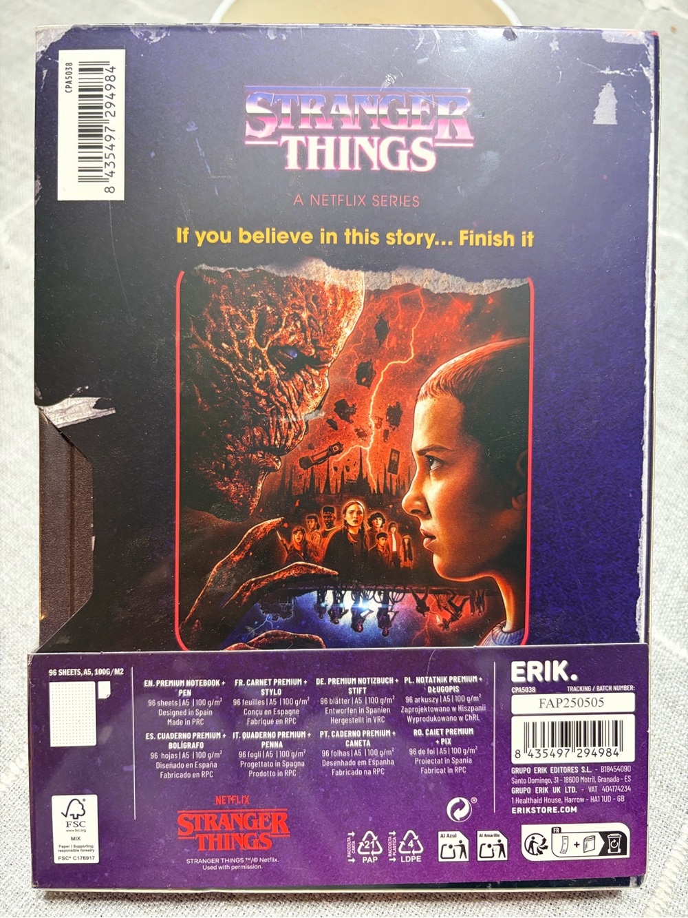 Stranger Things VHS Tape Notebook Journal-NEW - Picture 4 of 9
